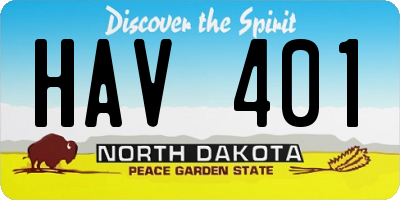ND license plate HAV401