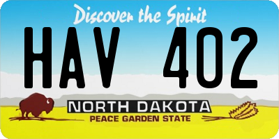 ND license plate HAV402