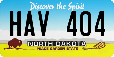 ND license plate HAV404