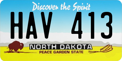 ND license plate HAV413
