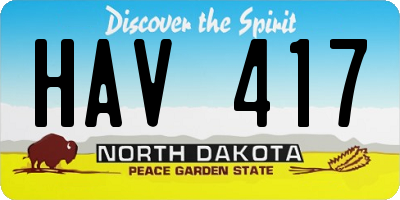 ND license plate HAV417