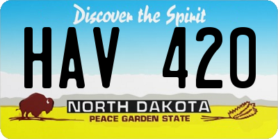 ND license plate HAV420