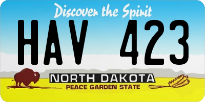 ND license plate HAV423