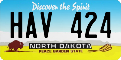 ND license plate HAV424
