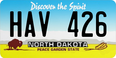 ND license plate HAV426