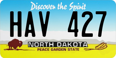 ND license plate HAV427