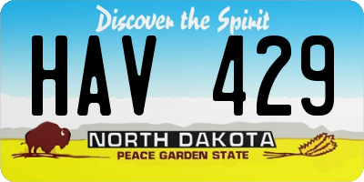 ND license plate HAV429