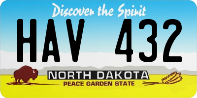 ND license plate HAV432