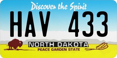 ND license plate HAV433