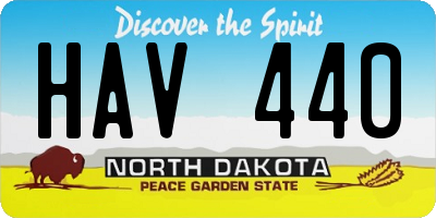 ND license plate HAV440