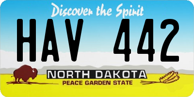 ND license plate HAV442