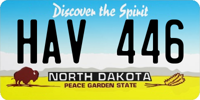 ND license plate HAV446
