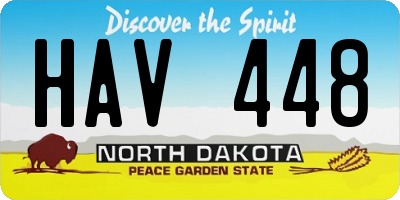 ND license plate HAV448