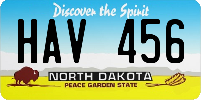 ND license plate HAV456