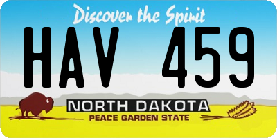 ND license plate HAV459