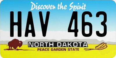 ND license plate HAV463