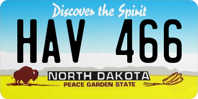 ND license plate HAV466
