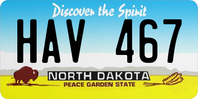 ND license plate HAV467