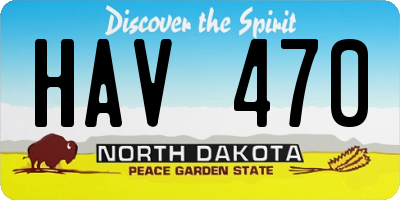 ND license plate HAV470