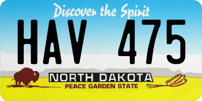 ND license plate HAV475