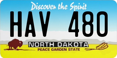 ND license plate HAV480