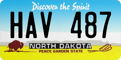 ND license plate HAV487