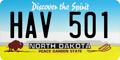 ND license plate HAV501