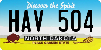 ND license plate HAV504