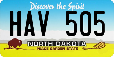 ND license plate HAV505