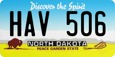 ND license plate HAV506