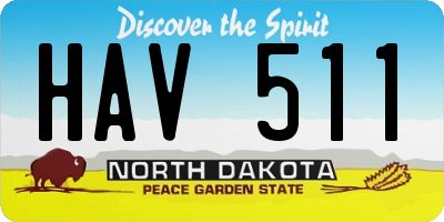 ND license plate HAV511