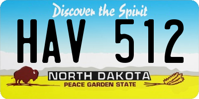 ND license plate HAV512