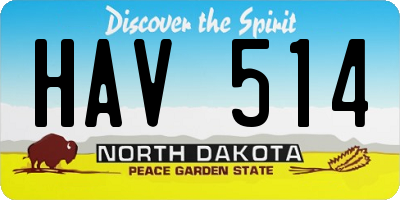 ND license plate HAV514