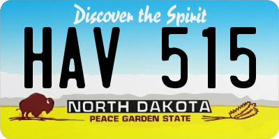 ND license plate HAV515