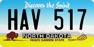 ND license plate HAV517