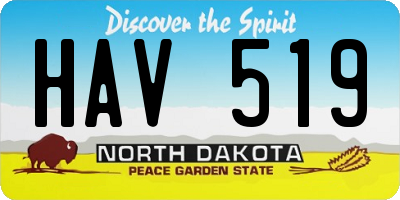 ND license plate HAV519