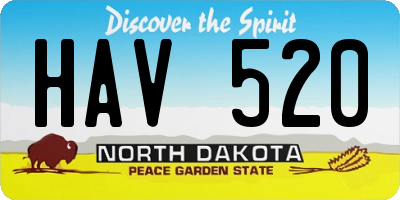 ND license plate HAV520