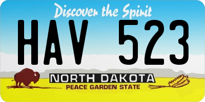 ND license plate HAV523