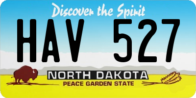 ND license plate HAV527