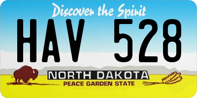 ND license plate HAV528