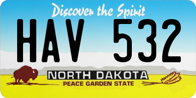 ND license plate HAV532