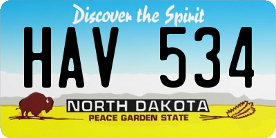 ND license plate HAV534