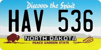 ND license plate HAV536