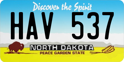ND license plate HAV537