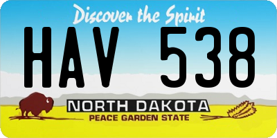 ND license plate HAV538