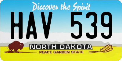 ND license plate HAV539