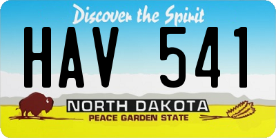 ND license plate HAV541