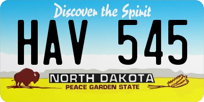 ND license plate HAV545