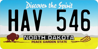 ND license plate HAV546