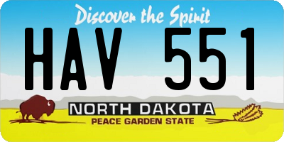 ND license plate HAV551